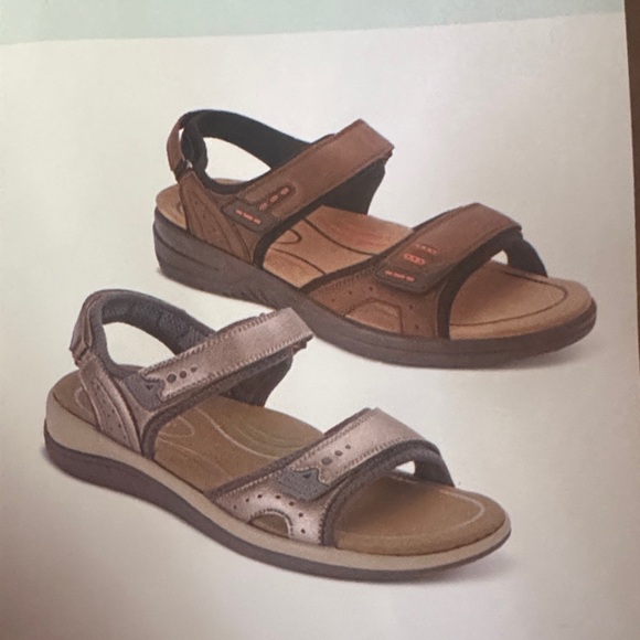 OrthoFeet size 8 Malibu leather Women's Brown Sandals - Picture 9 of 12